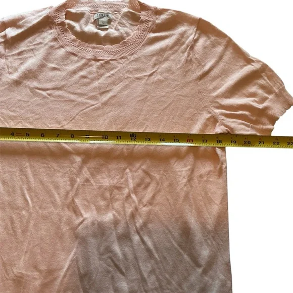 Women’s Set of 3 J. Crew Scalloped Short Sleeve Crewneck Cotton Sweater Sz L - Picture 6 of 10